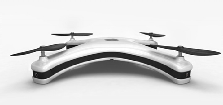Apple Drone concept called the Apple Quadcopter with four cameras, each with an extreme wide-angle lens capable of shooting 4K video at 60 frames per second.