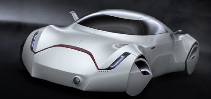 X2 Concept Car by Yeon Wu Seong futuristic Coupe Car with a perfectly symmetric layout. Can be driven in either directions by changing seat and rotating cameras.